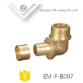 EM-F-B007 Rosca macho conector de dientes de bronce codo